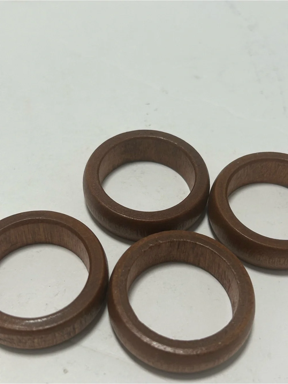 Wooden Ring Napkin Holders - Brown (Set of 4)